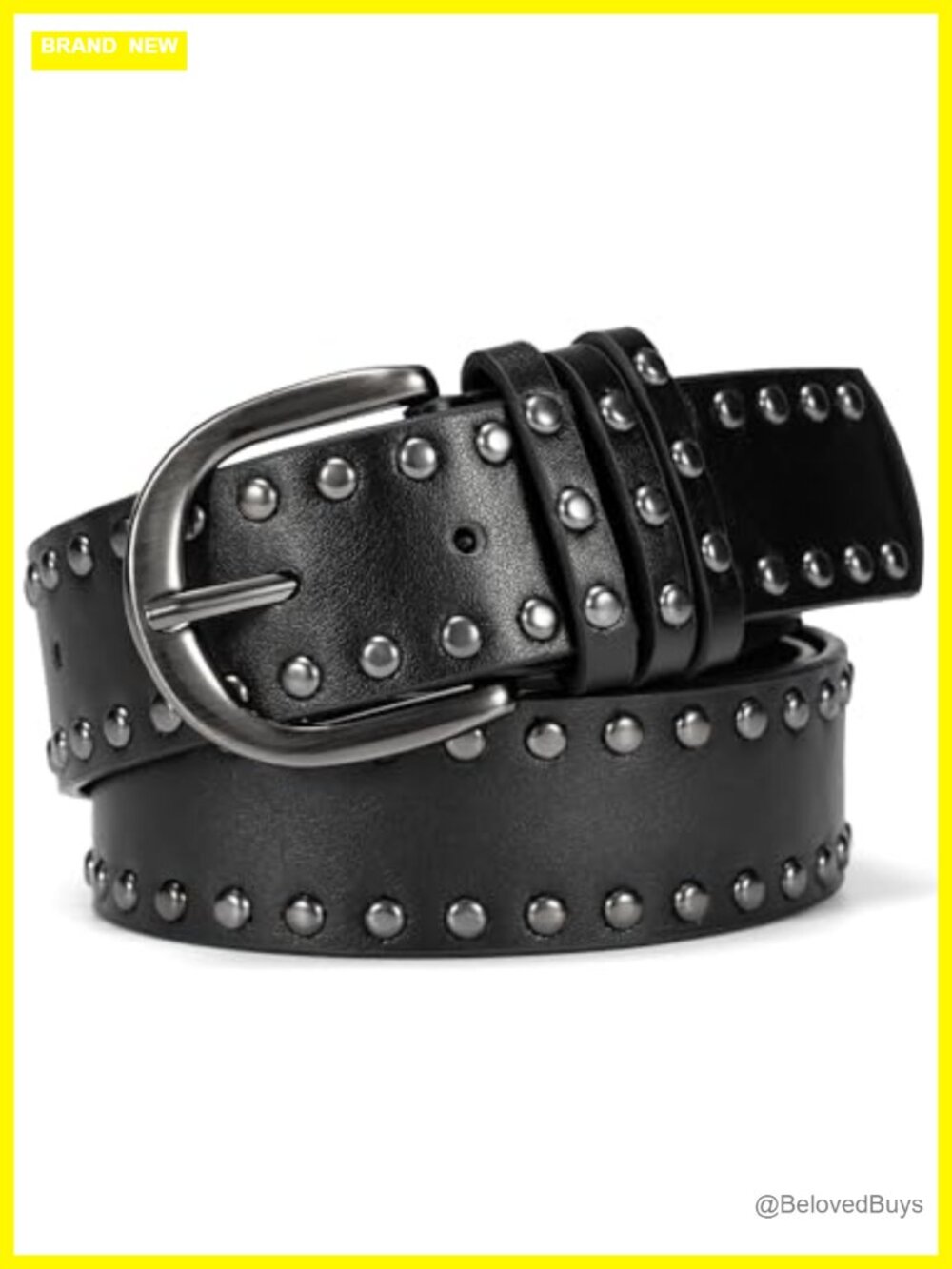Studded PU Leather Punk Goth Belt for Women Jeans